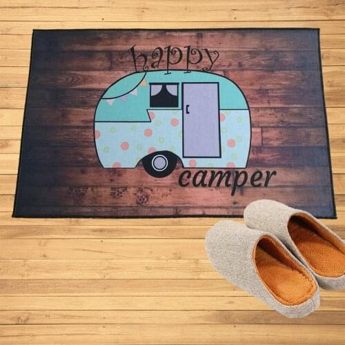 Happy Campers Doormat Anti-Slip Home Entrance Mat Hallway Living Room Bathroom Kitchen Rugs Custom Floor Mats Carpet Camp Gift