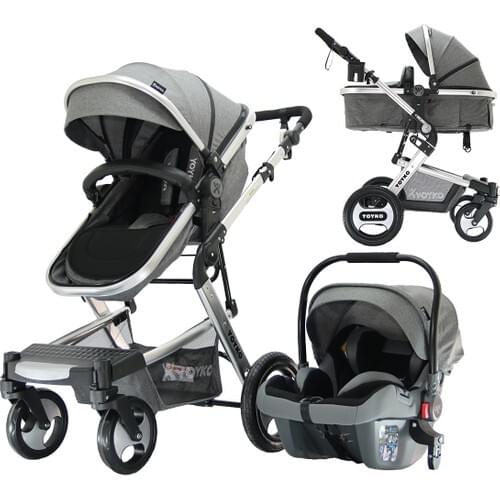 Yoyko Elegance Travel System Baby Stroller 3 in 1 Gray Silver