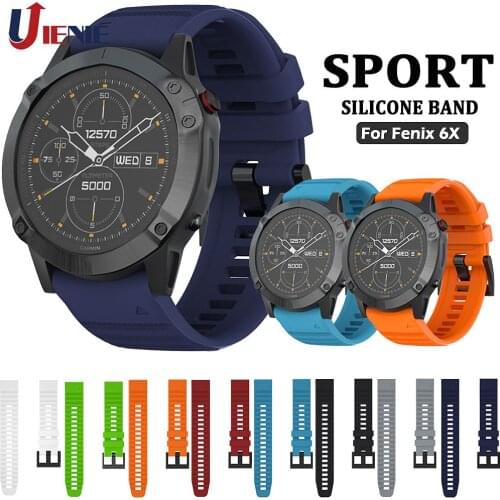 Silicone Watchband Strap for Garmin Fenix 6X /6X Pro/5x Plus/3 HR Smart Watch Bracelet Wristband Sport Quick Release Correa Band