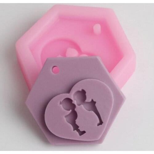 8.3 * 3.3 * 1.4cm Wedding Ceremony Couple Bride Groom 3D Molds Silicone Mold Chocolate Molds Soap Candle Molds Sugar Craft Tools