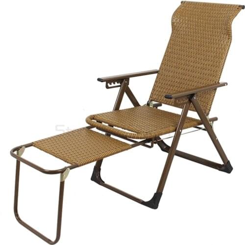 Recliner folding lunch break office comfortable lazy leisure armchair portable rattan chair