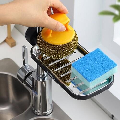 Faucet Sponge Soap Drainage Storage Rack Sink Adjustable Dish Cloth Drain Holder Bathroom Kitchen Accessories Organizer