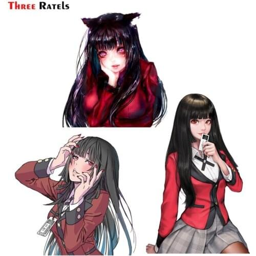 Three Ratels FC805 For Kakegurui Jabami Yumeko Anime Girls Car Body Sticker Pvc Figure Decal