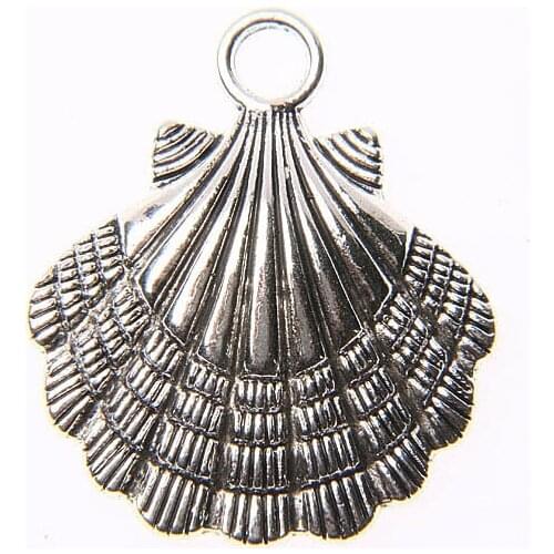 Tibetan silver plated big cameo shell charm pendants 8pcs EF3574