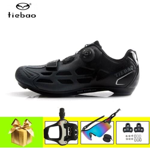 Tiebao Men Women Road Bike Cycling Shoes Ultralight Breathable Bicycle SPD-SL Shoes Pro Self-Locking Outdoor Sports Riding Shoes