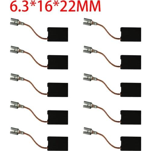10PCS Angle Grinder Carbon Brush BOSCH180 Cutting Machine Electric hammer Electric Drill Parts Replacement 6.3*16*22mm