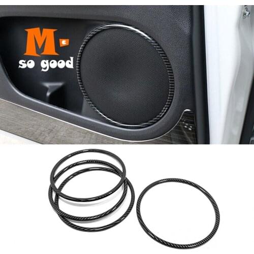Car Door Internal Speaker Ring Decoration Cover Trim 2014 2015 2016 2017 2018 Accessories ABS Carbon Fibre for Honda Vezel HR-V