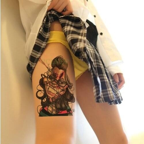 Waterproof Temporary Tattoo Sticker Clown Fake Tatto Flash Tatoo Body art Back Leg Arm belly big size for Women Men Kids girl