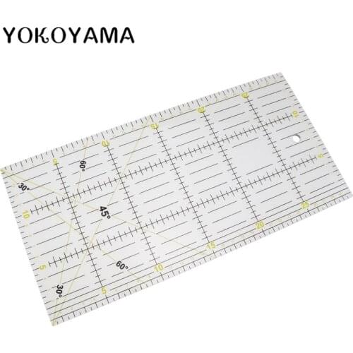 YOKOYAMA High-grade Acrylic Multi-function Clothing Ruler 30*15CM Square Sewing Patchwork Tailor Yardstick Cloth Cutting Rulers