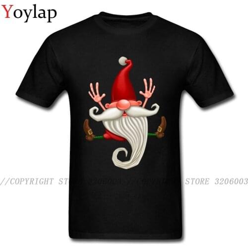 Funny Design Men T-shirt Boys Cotton Tops Tees Christmas Santa Claus Jumping Print Short Sleeve O-Neck Summer/Fall Clothes