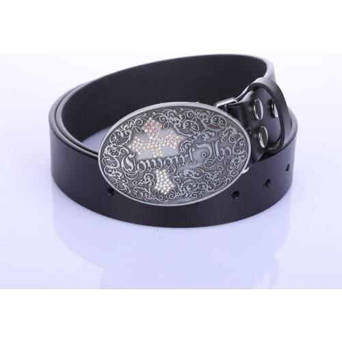 Western cowboy belt cross novelty belt buckle for mens and women 1.5''belts