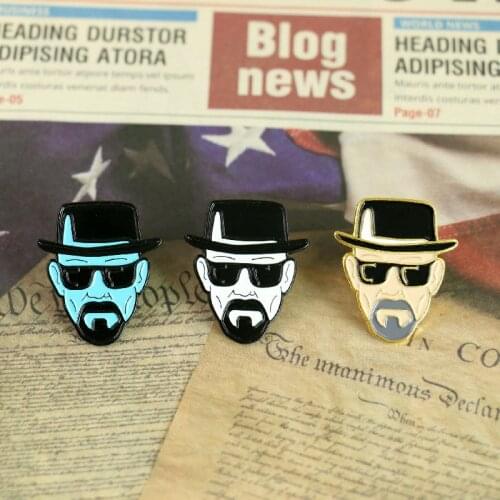 Breaking Bad Walter White Brooch and Enamel Pin Women Men Backpack Bags Badge Lapel Pin