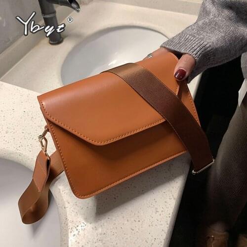 YBYT casual women shoulder flap bag PU leather small square bag clutches fashion women crossbody messenger bags small handbags