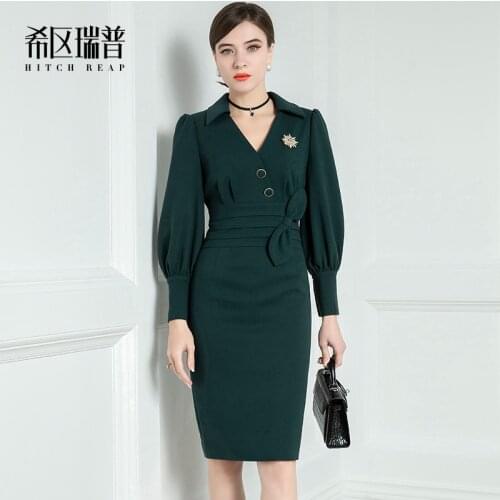 High End French Lady Dress Womens New Autumn And Winter 2020 Retro Temperament Slim Long Sleeves