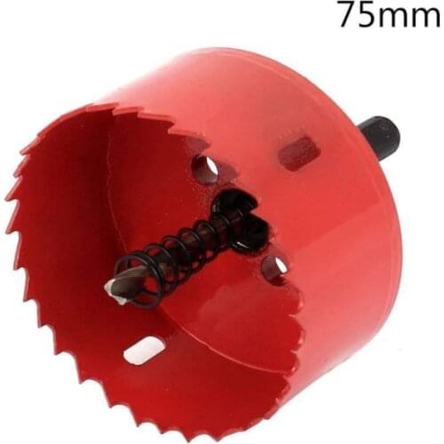75mm/3" Dia Toothed Bi-Metal Hole Saw Drill Bit Red