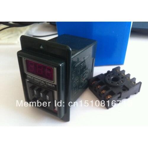 DC 12V Power ON Delay Timer Time Relay 1-999 Seconds+base socket