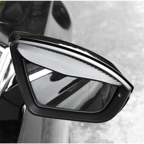 2 Piece Carbon Fiber Black Mirror Rain Visor Guard For Car Auto Accessories