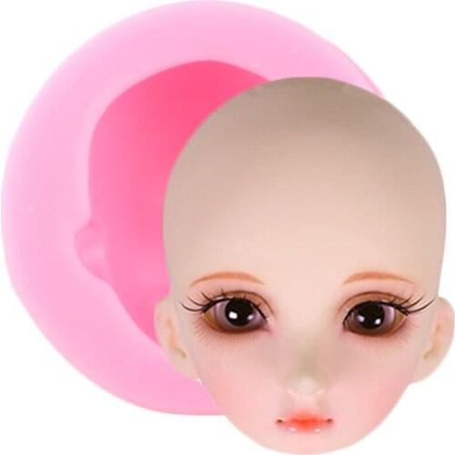 3D Girl Face Silicone Mold DIY Party Cupcake Topper Baby Face Fondant Cake Decorating Tools Chocolate Gumpaste Candy Clay Molds