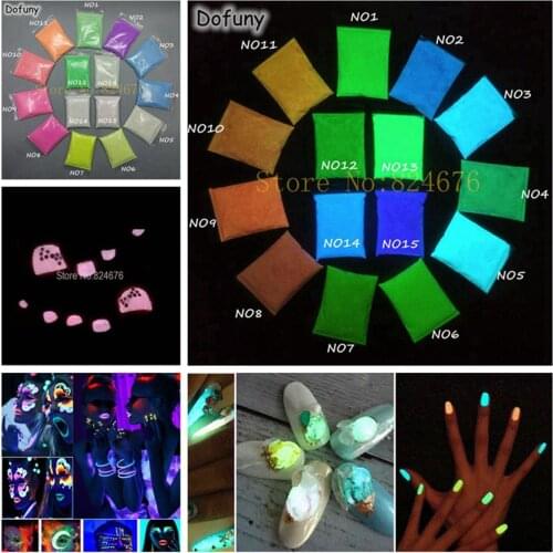 50g/bag Luminous Glitter Fluorescent Effect Glow in Dark Nail glitter Decorations Powder Nail Art phosphor Powder pigment