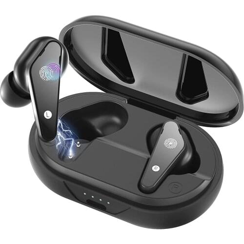 Wireless Bluetooth Earbuds 5.0 with Wireless Charging Box Built-in Mics Noise Cancelling Earphones Suitable for Work, Exercise