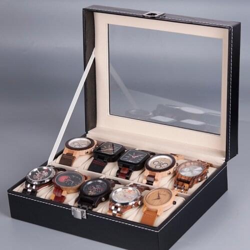 BOBO BIRD PU Leather Display Case Box Watch Jewelry Storage Organizer 6 Slot 10 Slots saat kutusu