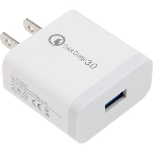 18W Quick Charge 3.0 Fast USB Charger For iPhone X XS 8 Xiaomi Mi9 Huawei Samsung Mobile Phone US Plug Travel Wall Chargers