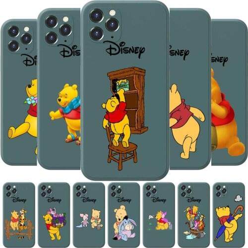 Winnie the Pooh Anime Phone Case cover For iphone 12 Pro Max 11 8 7 6 S XR PLUS X XS SE 2020 mini cell shell Army green