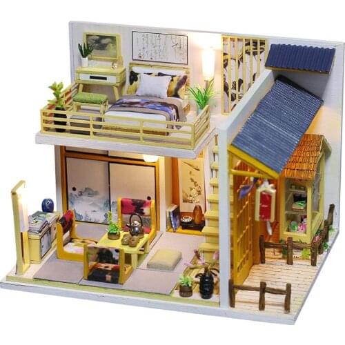 Kids Toys Diy Dollhouse Assemble Wooden Miniaturas Doll House Furniture Miniature Dollhouse Puzzle Educational Toys For Children