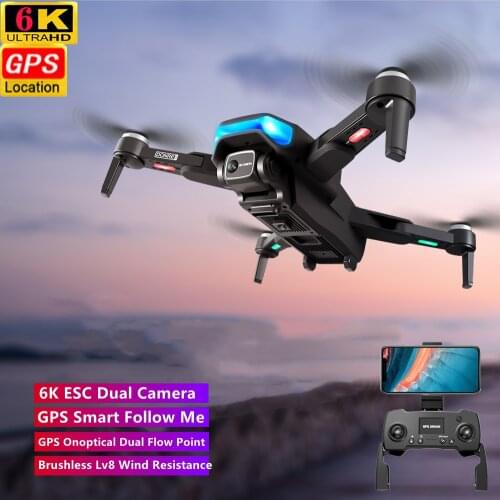 Professional GPS Smart Follow Me Brushless RC Drone 6K ESC Dual Camera EIS Anti-shake APP Control Lv8 Wind Resist RC Quadcopter