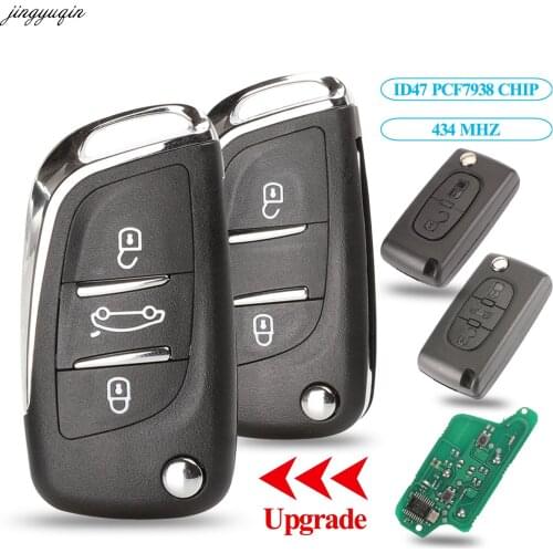 Jingyuqin Modified Flip Folding Remote Car Key Control 433Mhz ID46 Chip CE0523 ASK/FSK For Citroen C1 C3 C4 C5 C6 C8 2/3 Buttons