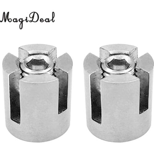 MagiDeal 2 Pieces Stainless Steel 316 Marine Grade 3mm Wire Rope Cross Clips
