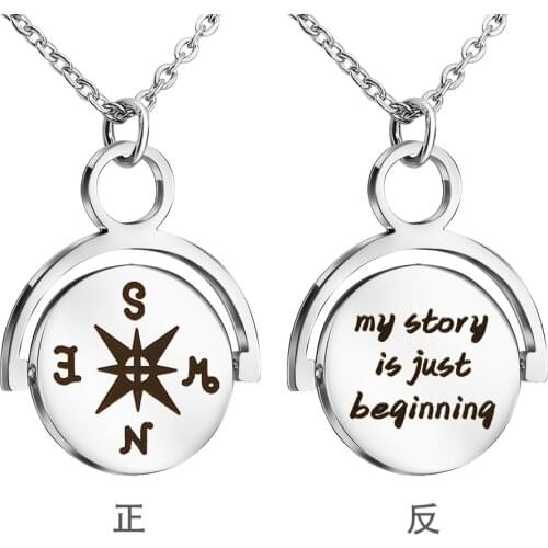 MYLONGINGCHARM My story is just beginning Graduation Jewelry Gift for friend daughter Rotated Compass Necklace