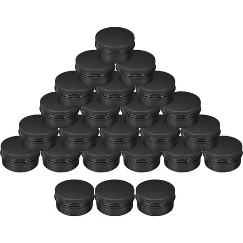 Set of 24 Tin Jars Cosmetic Container Aluminum Round Cans Screw Top with Lids for Makeup Lotion Bead Eye Shadow Samples Candle