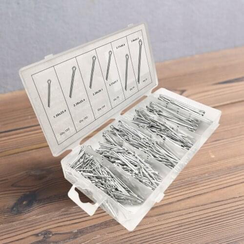 Set of 555 6 Sizes Cotter Pin Assortment Kit with Plastic Box, Premium Spare Parts