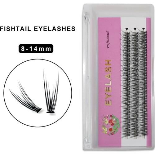 AINIFLY Fishtail Eyelash Extensions Natural Individual Lashes Curling High Quality Pre made Volume fans False Eyelash Wholesale