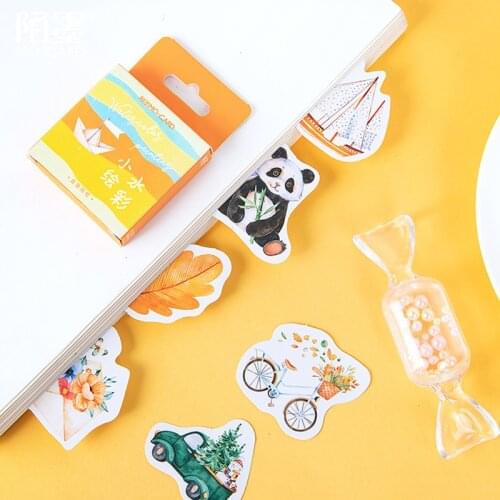 1 Box Watercolor Painting Adhesive Sticker Scrapbooking Diary Diy Decoration Sealing Label Stickers Stationery Office