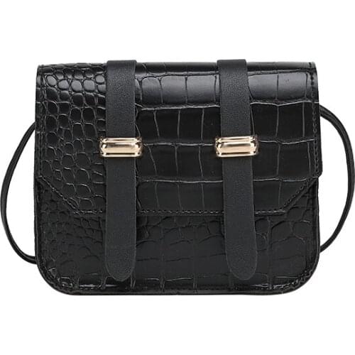 2020 New Fashion Retro Mini Square Sling Bag Crocodile Pattern Shoulder Crossbody Bag Women Handbags