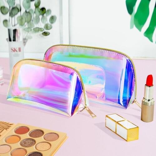 Portable Laser Makeup Bag Organizer Waterproof Travel Cosmetic Case Women Beauty Multifunctional Tolietry Handbag Custom Label