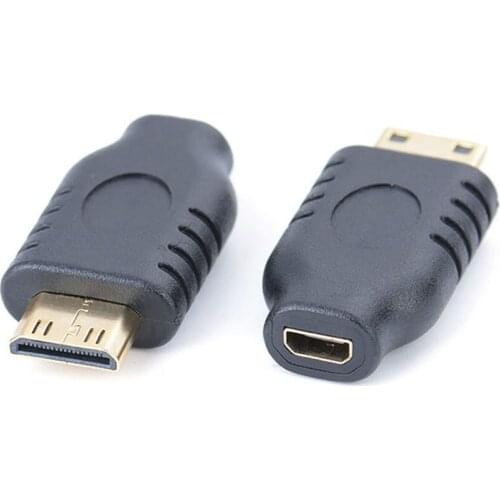 Professional HDMI-compatible converter Black Standard HDMI-compatible Male Type A to Micro Type D Female Socket Adapter Mayitr