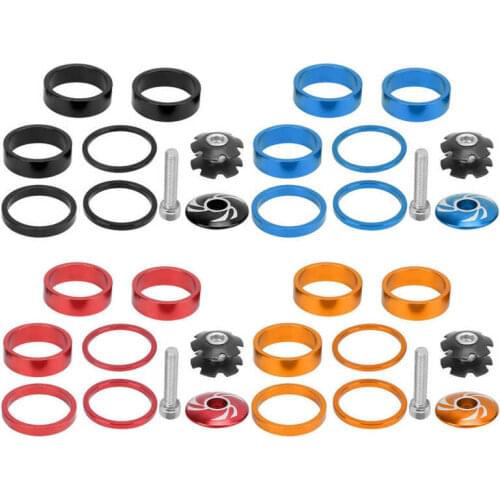 Bike Headset Spacer 2/3/5/10mm Aluminum Alloy Headset Stem Spacer Fork Washer Cap Road Bike Cycling Handlebar Stem Washer