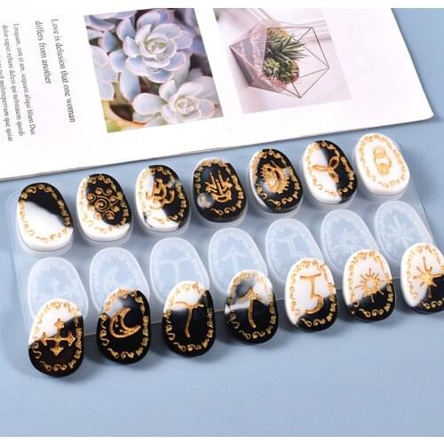 Runes Resin Mold Myth Tarot Epoxy Domino Silicone Tools DIY Crafts Pendant Jewelry Supplies