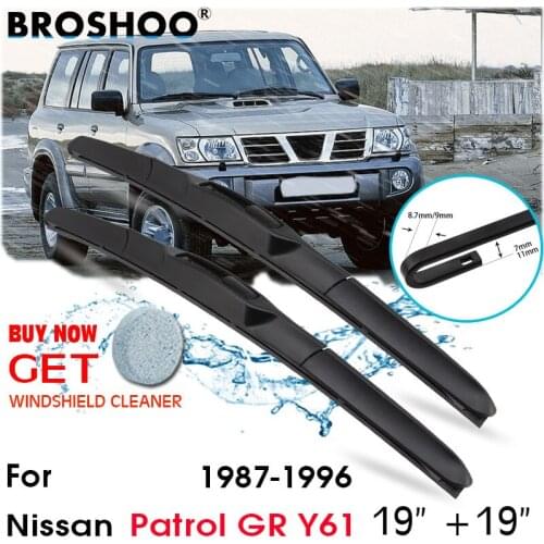 Car Wiper Blade Front Window Windscreen Windshield Wiper Fit Blades Accessories For Nissan Patrol GR Y61 19"+19" 1987-1996
