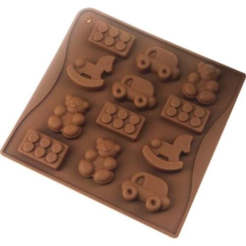 Silicone Fondant Cake Decorating Tools Chocolate Baking Mould DIY 12 Cavities Bear Cookie Mold Candy Mold For Bakeware