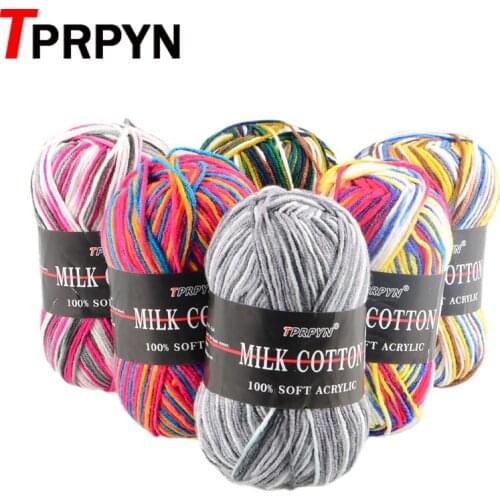 TPRPYN 10Pcs=500g 3ply milk Cotton Yarn For knitting Crochet yarn Handmade Crocheted line threads to knit Knitted Yarn for DIY