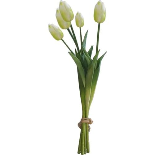 Artificial Tulips Real Touch Tulpen Home Decoration Flower Cloth 5Pcs 1 Bouquet 48cm In Length Flores Artificiales
