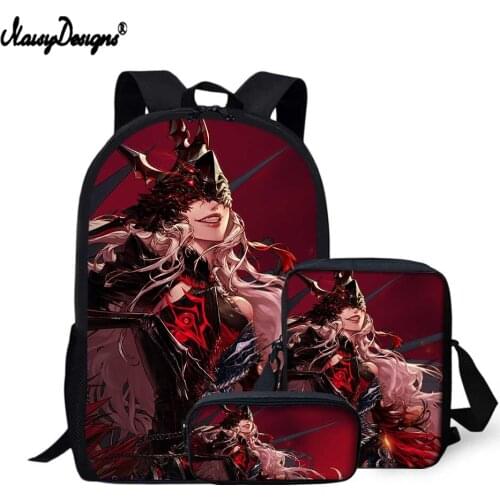 NOISYDESIGNS Cartoon Anime Design Print Backpacks for School Teenagers Boys Girls Pencil Case Lunch Box&Bookbag Bolsa Femininas