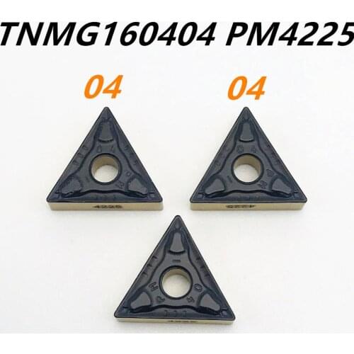 10PCS high quality external turning tool TNMG160404 PM4225 carbide blade TNMG 160404 machine tool accessories lathe tool