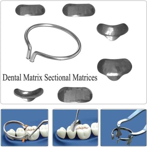 100 pcs dental matrix sectional contoured metal matrices full kit Orthodontic Fillings Molding Sheet Dentistry