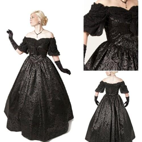 1860S Victorian Corset Gothic/Civil War Southern Belle Ball Gown Dress Halloween dresses US 4-16 V-1287