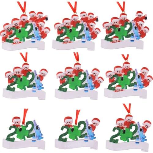 2021 Christmas Family Pendant DIY Resin Ornaments For Christmas Tree Decoration Gift Hangin Christmas Tree Hanging Pendant Way